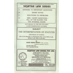 Sujatha's Interpretation of Statutes (IOS) for BA. LL.B & LLB by Gade Veera Reddy | Sujatha Law Series